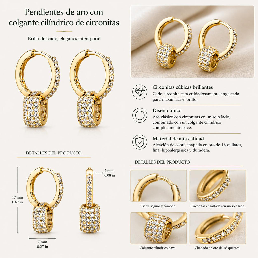 Aretes de aro doble dorado con muchas circonitas brillantes, aretes llamativos para fiesta, boda, noche, oficina y uso diario, joyería de moda para mujer SUY