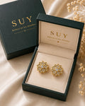 Aretes tipo Stud Flor Vintage Brillantes Elegantes para Uso Diario SUY