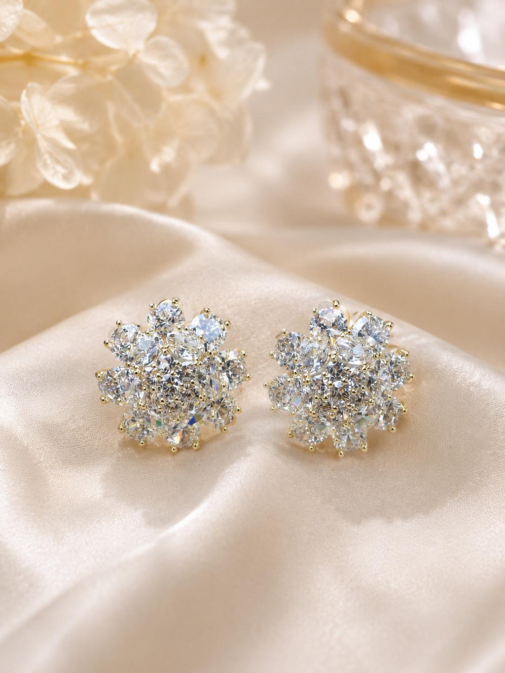Pendientes cluster de circonita brillante SUY, aretes lujosos para mujer de fiesta