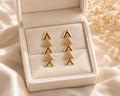 Pendientes largos dorados con piedras, diseño de triángulos geométricos, joyería elegante para mujer SUY
