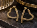Aretes de aro corazón dorado llenos de circonitas brillantes, aretes llamativos para fiesta, boda, cita y uso diario, joyería de moda para mujer SUY