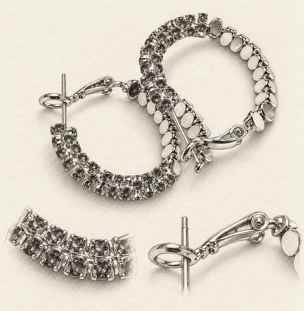 Aretes de aro dorados con circonita roja, aretes llamativos para fiestas y salidas SUY