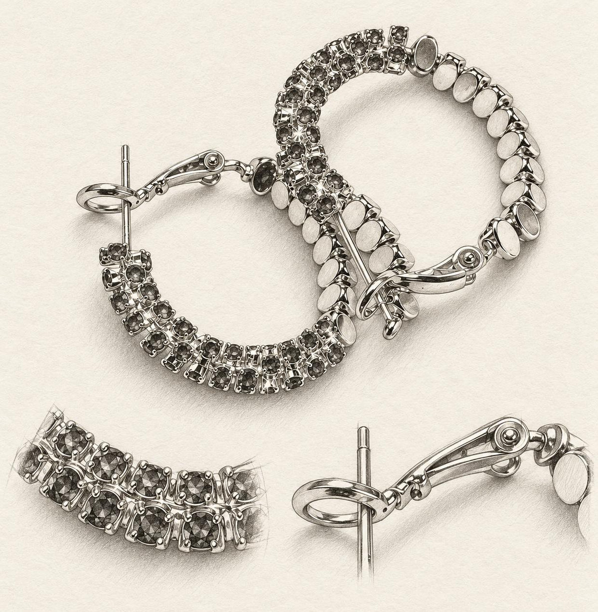 Aretes de aro dorados con circonita roja, aretes llamativos para fiestas y salidas SUY